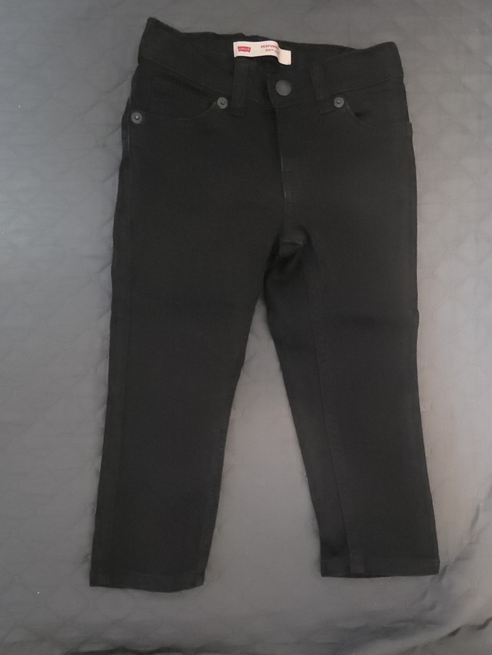 Black Slim Kids Pants, 2t